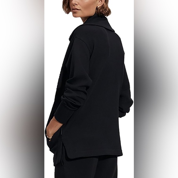 Varley Adair Zip Through Jacket Double Soft Size Large Black - Picture 4 of 13